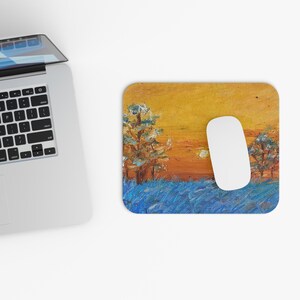 Sunset Serenity Mouse Pad, Colorful Art Desk Accessory, Unique Gift for Artists, Home Office Decor, Inspirational Mousepad