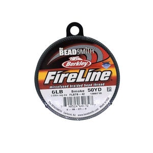 Berkley FireLine Braided Beading Thread 6-Pound Test Smoke Grey 0.006 Inch 0.15mm 50 Yards