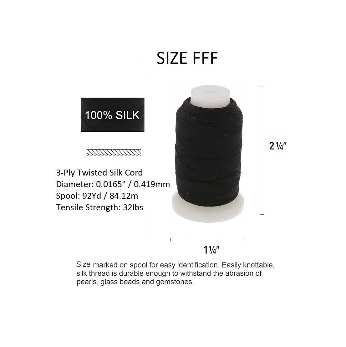 100% Silk Thread Size FFF 3-ply. Sold per 92-yard / 84.12 Meters Spool ...