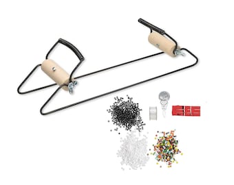 Metal Bead Loom Kit (12" x 2.5" x 3") with Seed beads, Needles, Thread and Threader