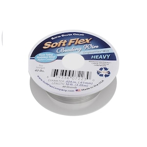 Soft Flex 49 Strand Beading Wire - Heavy 0.24 Diameter - 10 Feet Nylon Design Wire