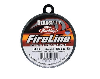 Hilo trenzado para abalorios Berkley FireLine, 6 libras, cristal de prueba, 0,006 pulgadas (0,15 mm), 50 yardas