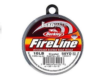 Hilo trenzado para abalorios Berkley FireLine, 10 libras, cristal de prueba, 0,008 pulgadas (0,20 mm), 50 yardas
