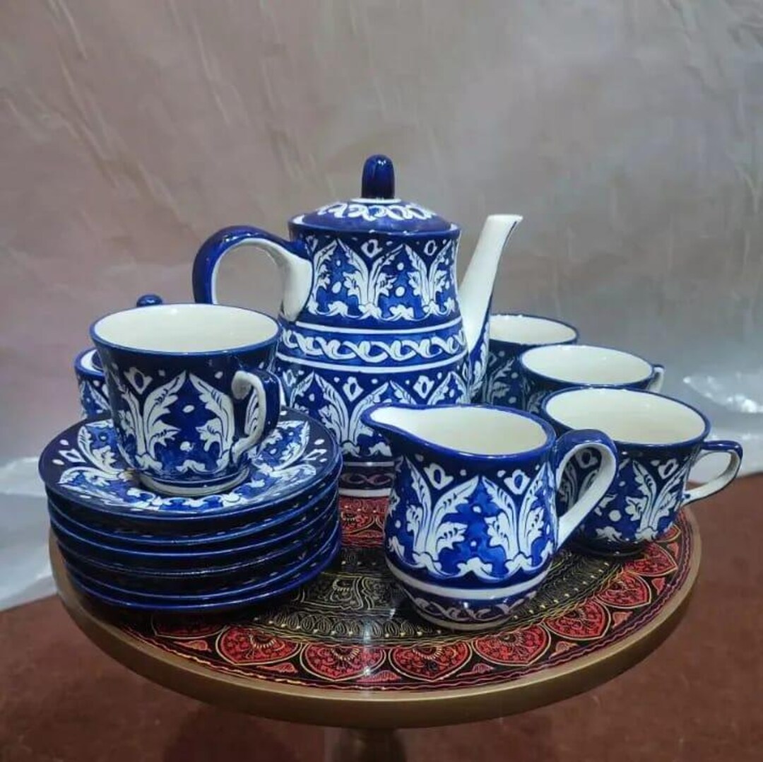 Antique Blue Tea Set Traditional Handcrafted Ceramic Tea Ware - Etsy