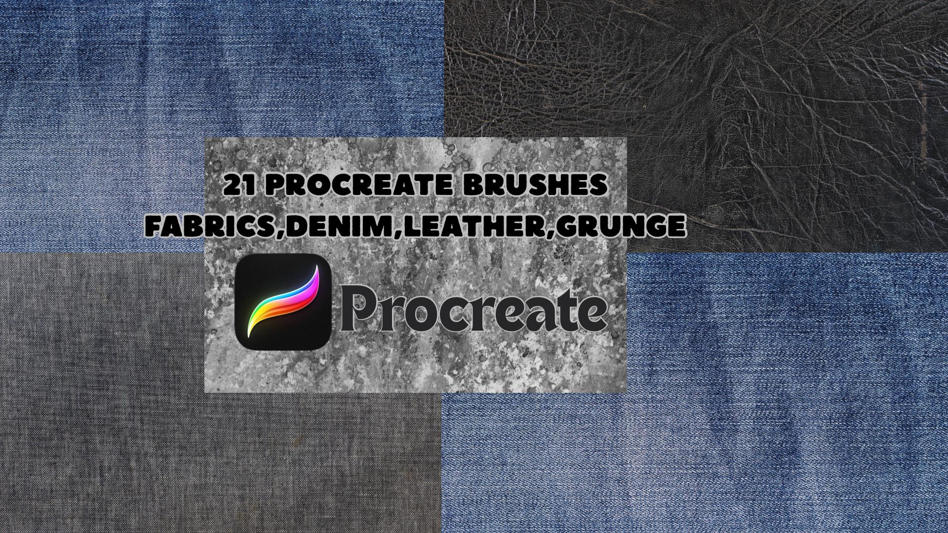 21 pincéis de textura de tecido para Procreate – Conjunto de pincéis têxteis realistas para ilustração de moda