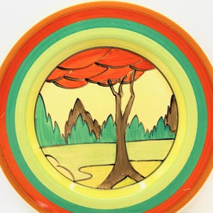 Vintage Clarice Cliff Plate - Limberlost Design, Fantasque Bizarre Ware, 8.9", Original Art Deco 1930s