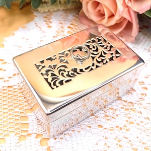 Antique Sterling Silver Trinket Box 1839 Victorian Ring Box Silver Wedding Gift Keepsake Box Antique Gift For Her Idea Silver Jewellery Box