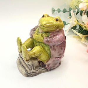 Vintage BP3a Beswick Mr Jackson, Rare First Version Green Toad, Beatrix Potter Figurine.