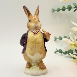 Vintage BP2 Beswick Beatrix Potter Figurine: Mr. Benjamin Bunny (Pipe out, BP2 Backstamp) Gift-Boxed