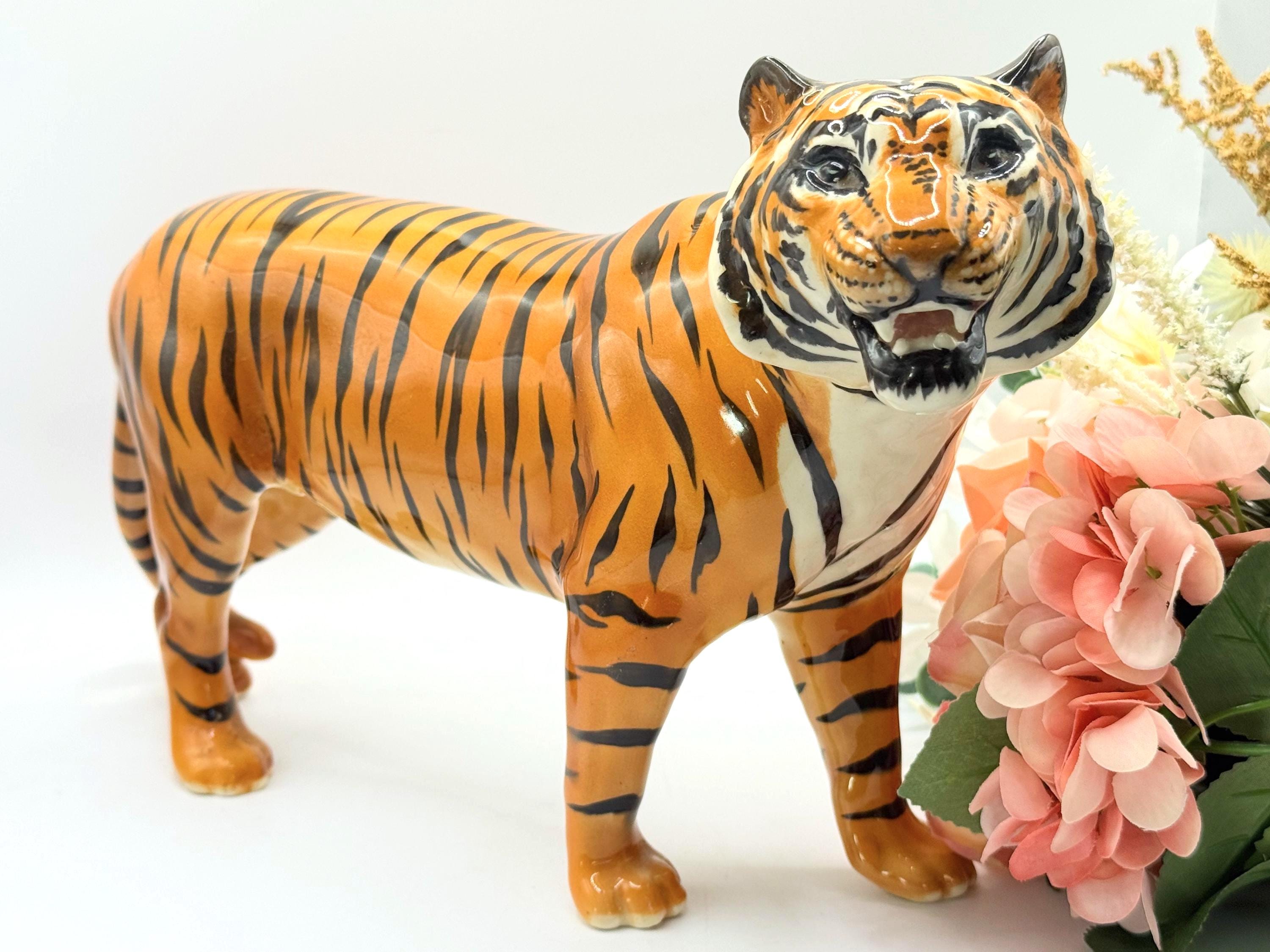 Vintage Beswick Tiger Figurine: Large Hand-painted Ceramic Jungle