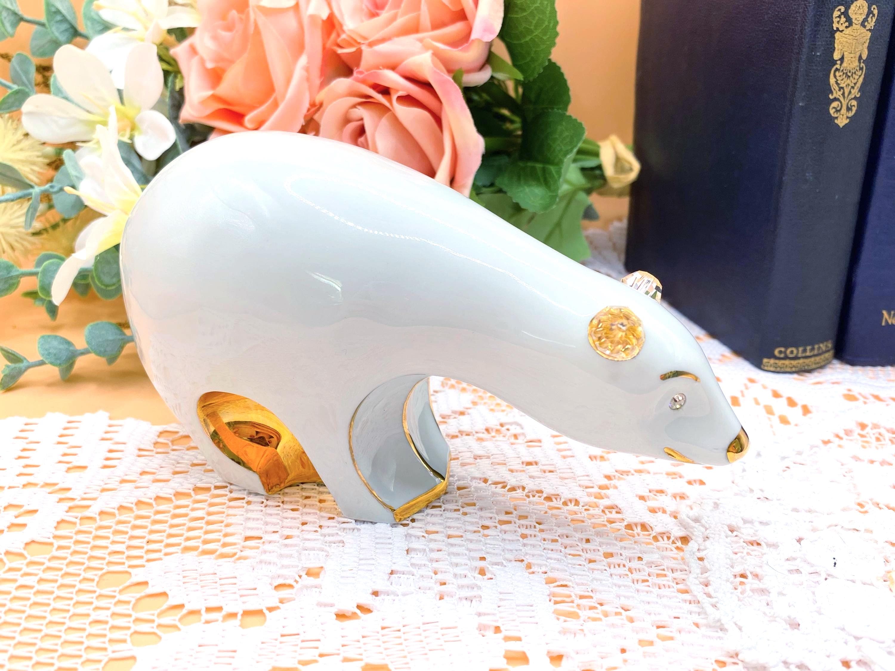 Vintage Limoges & Capodimonte Porcelain Polar Bear Figurine