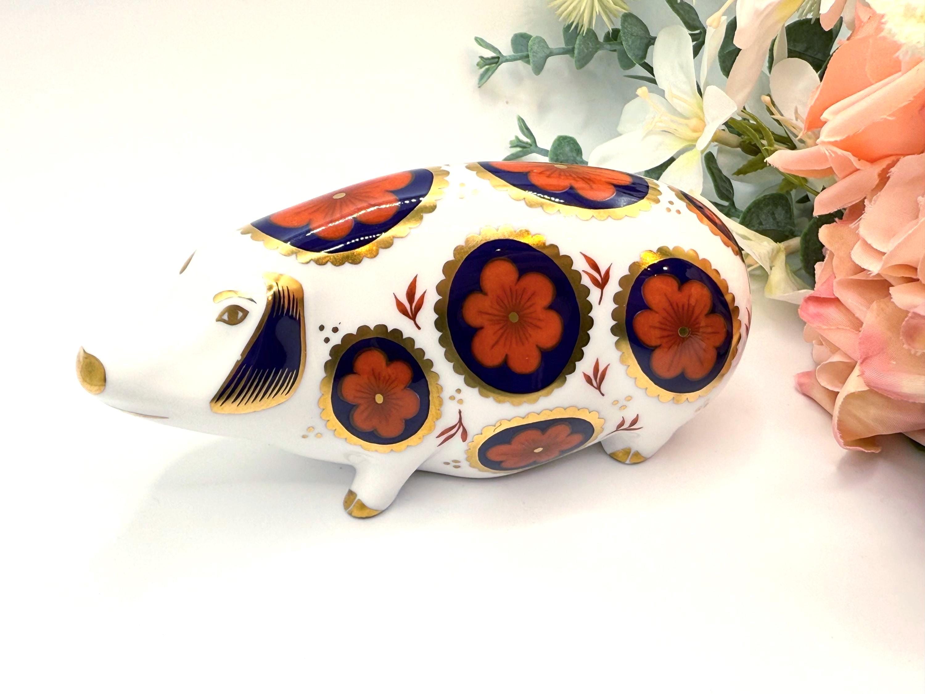 Royal Crown Derby Pig - Etsy UK
