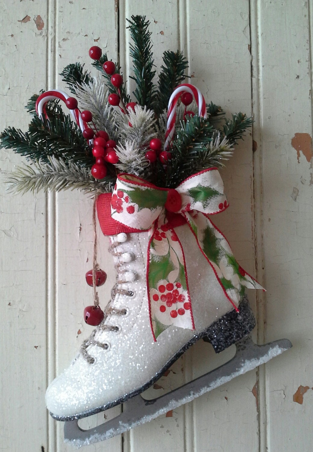 Ice Skate Christmas Wreath 