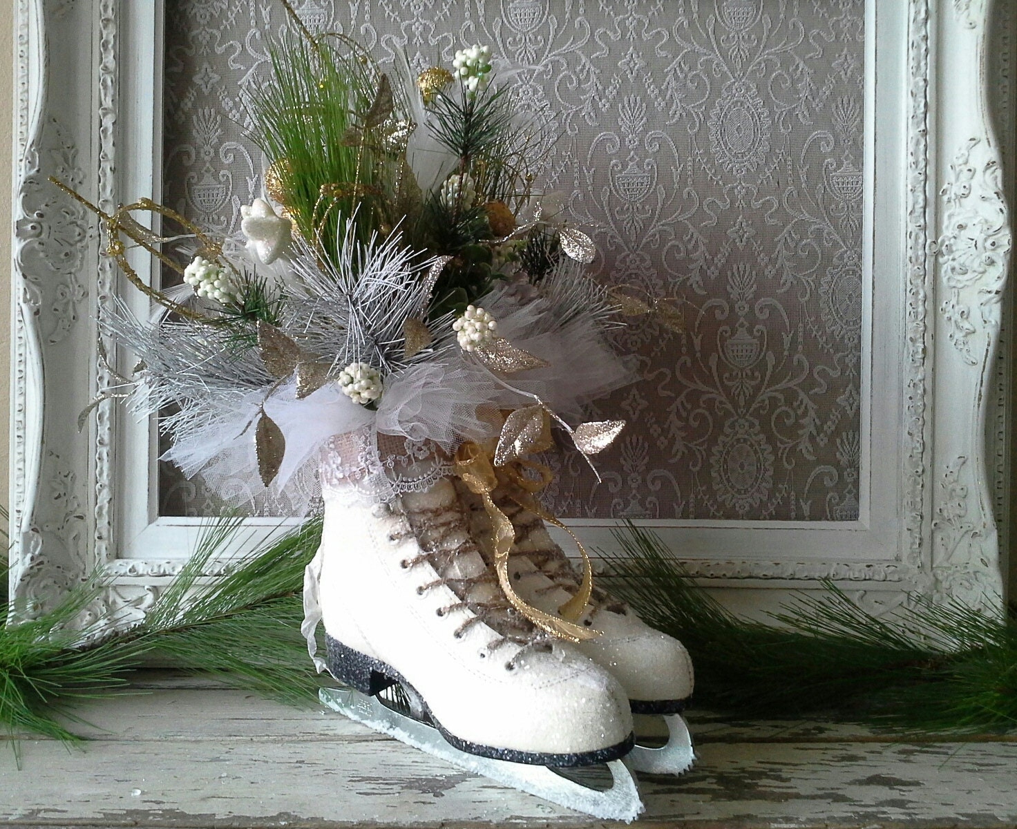 Ice Skate Christmas Ice skate Holiday decor Christmas Etsy