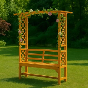 Arbor Bench DIY Plan – 6ft x 2ft Wooden Garden Seat with Pergola Arch