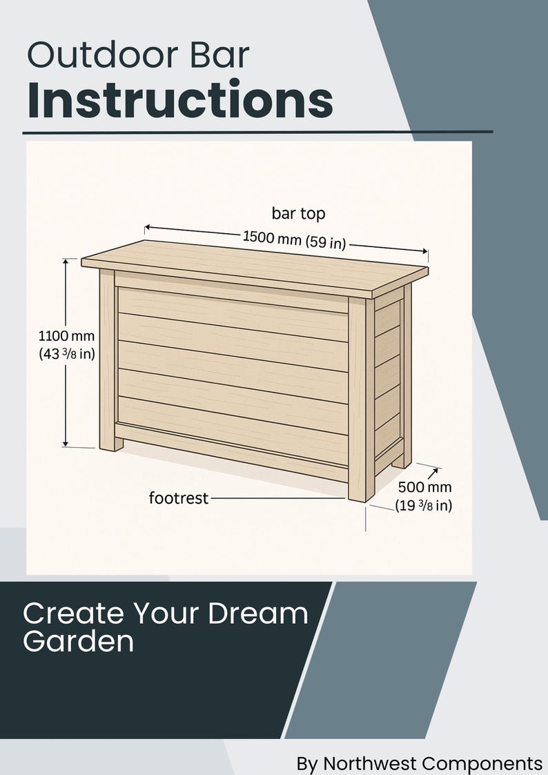 Outdoor Bar DIY Plan | Beginner Woodworking PDF | Build Your Own Garden ...