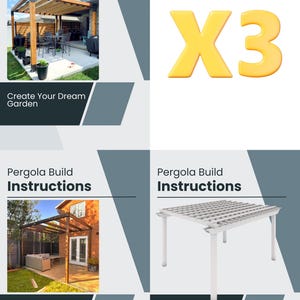 DIY Pergola Plans Bundle - How to Build a Pergola 3x Step-by-Step PDF Guides | Outdoor Timber Pergola Instructions | Instant Download