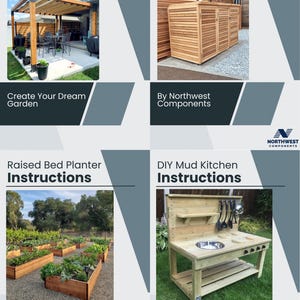 DIY Garden Projects 4-in-1 Bundle PDF | Pergola, Raised Bed, Wheelie Bin Cover & Mud Kitchen Plans | Outdoor Woodworking Plans Download