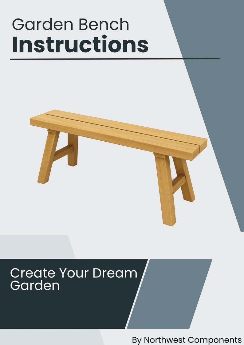 DIY Garden Bench Plans PDF – Build a 4.5 Ft Outdoor Wooden Bench (step ...