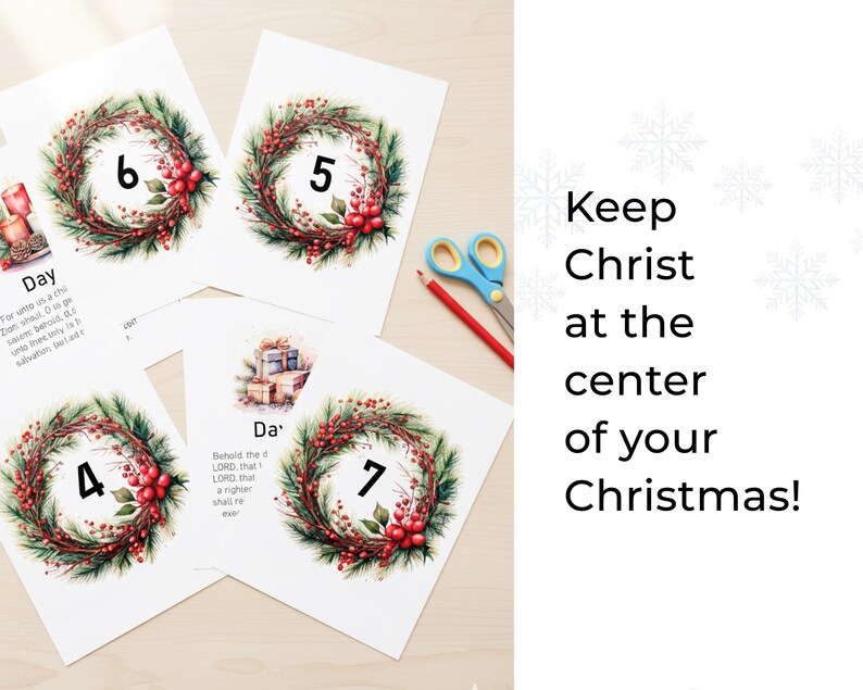 Printable Scripture Advent Calendar Cards 24 Bible Verses Nativity ...