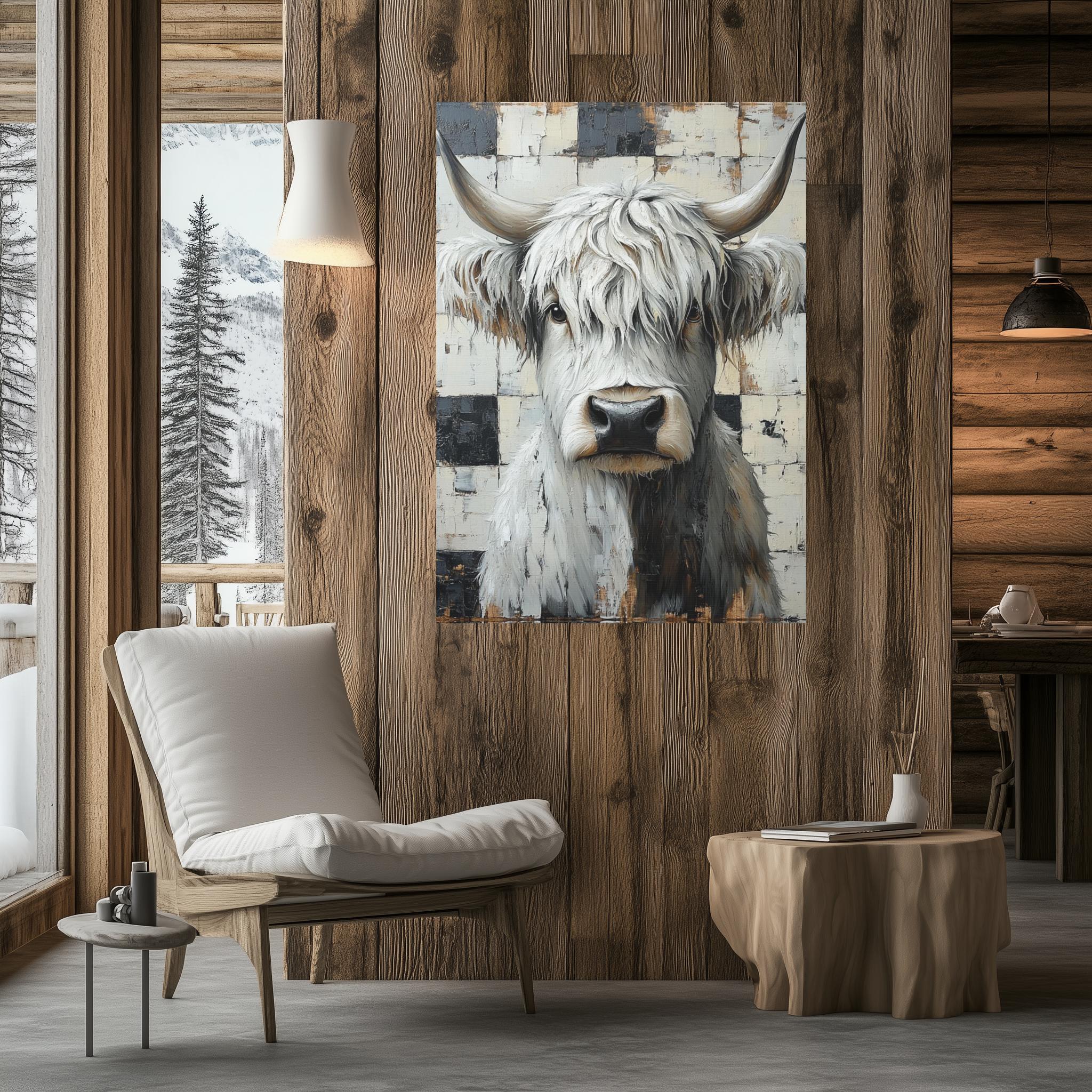 Stampa artistica da parete su tela con motivo mucca delle Highland, stampa fotografica contemporanea con mucche di animali, dipinti ad olio per soggiorno, camera da letto, decorazione da parete