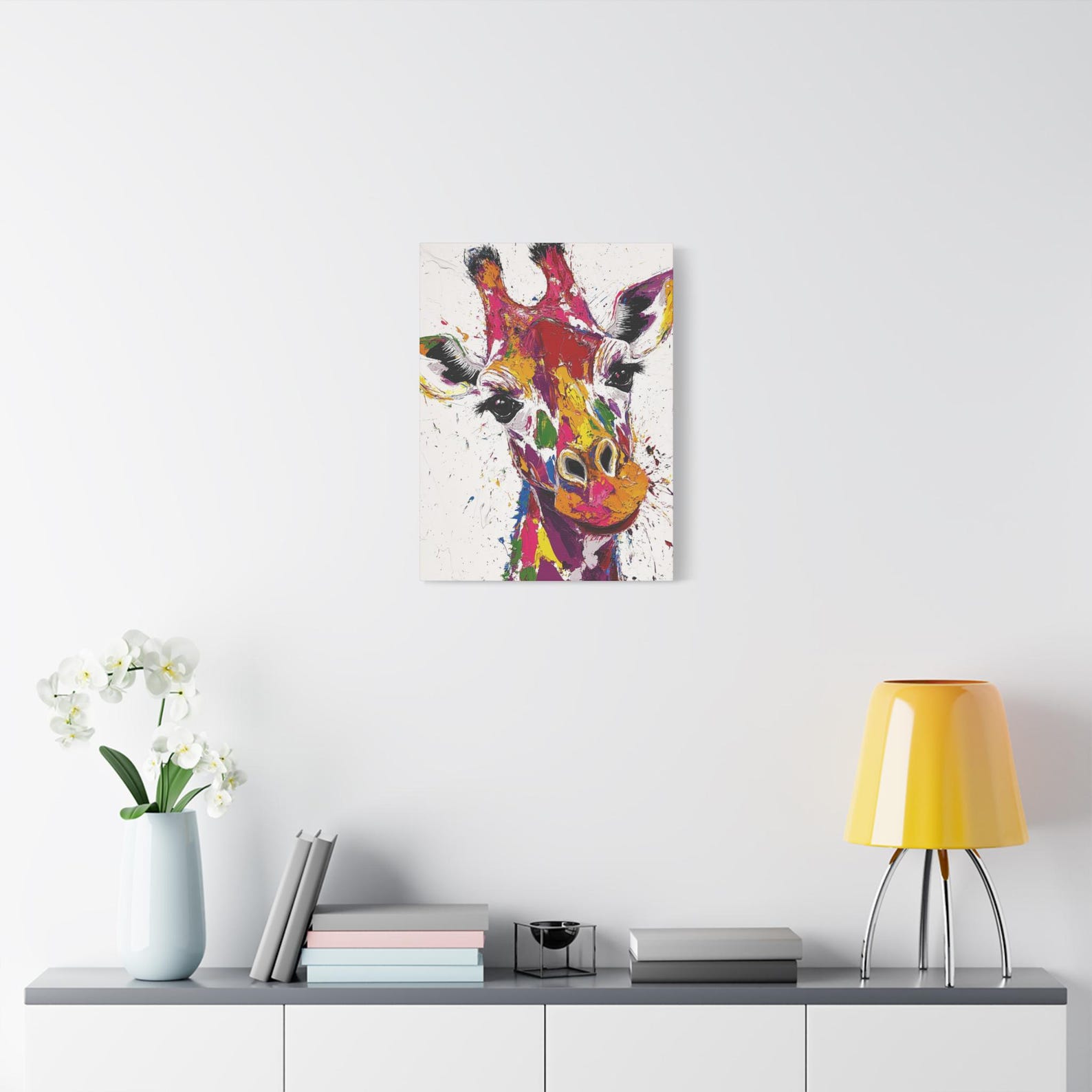 Colorful Giraffe Canvas Art | Whimsical Safari Nursery Decor, Animal ...