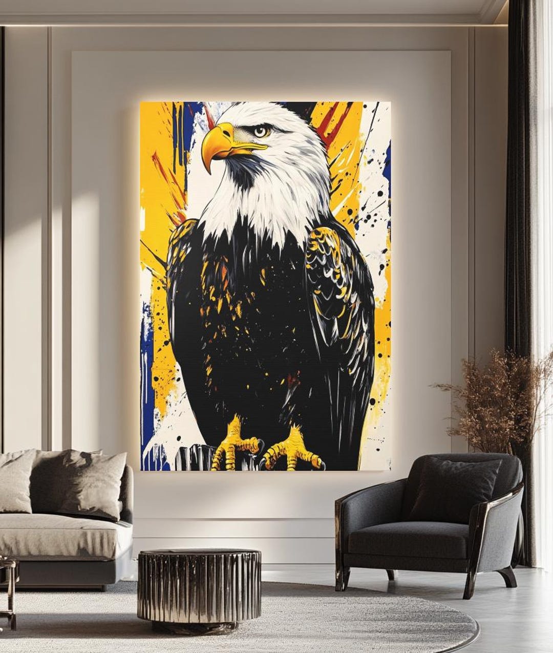 Bald Eagle Wall Art | Patriotic Eagle Canvas | American Eagle Painting ...