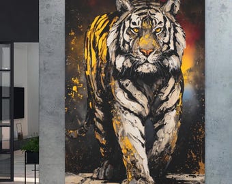 Tiger Canvas Print, Safari Decor, Animal Artwork, Modern Statement Canvas