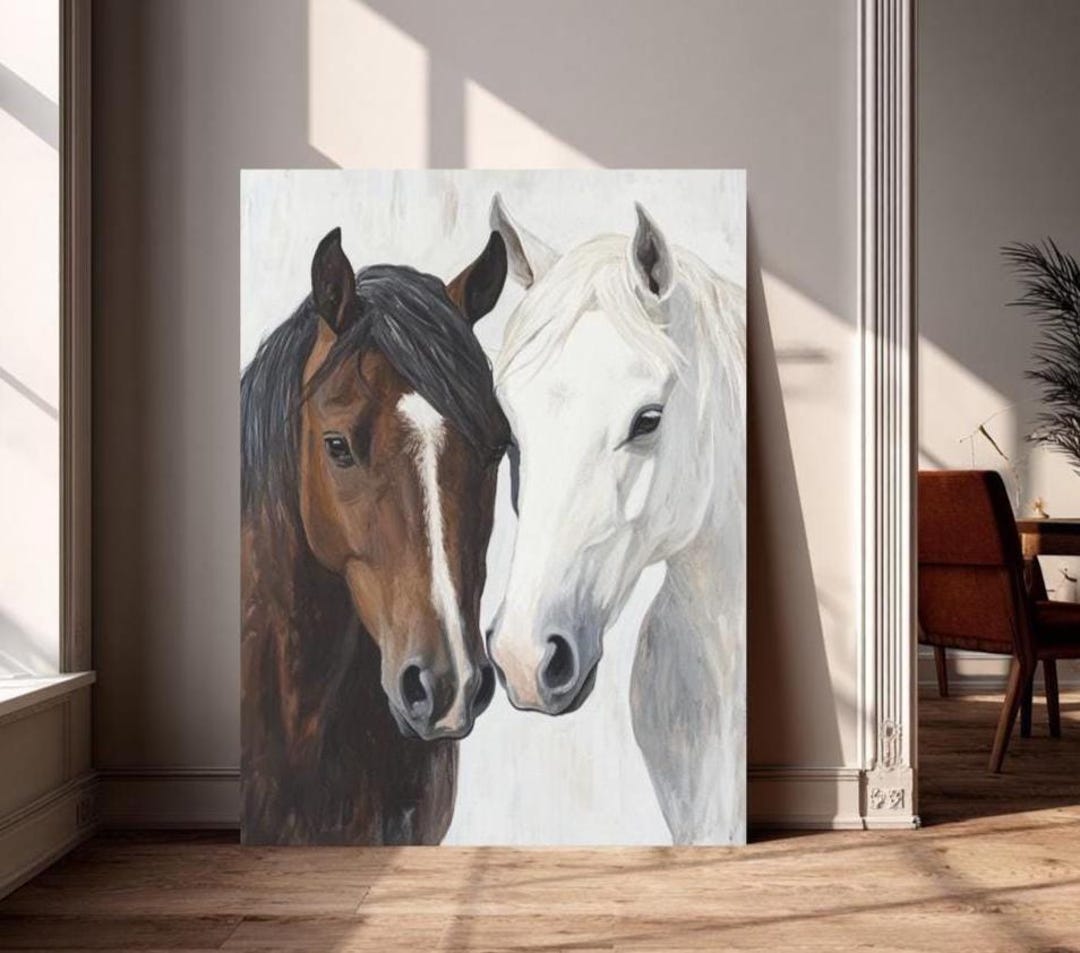 Horse Wall Art | Western Farmhouse Decor | Equestrian Canvas Print ...