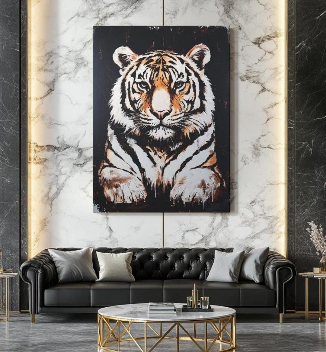 Modern Tiger Canvas Print | Abstract Wildlife Art | Big Cat Decor ...