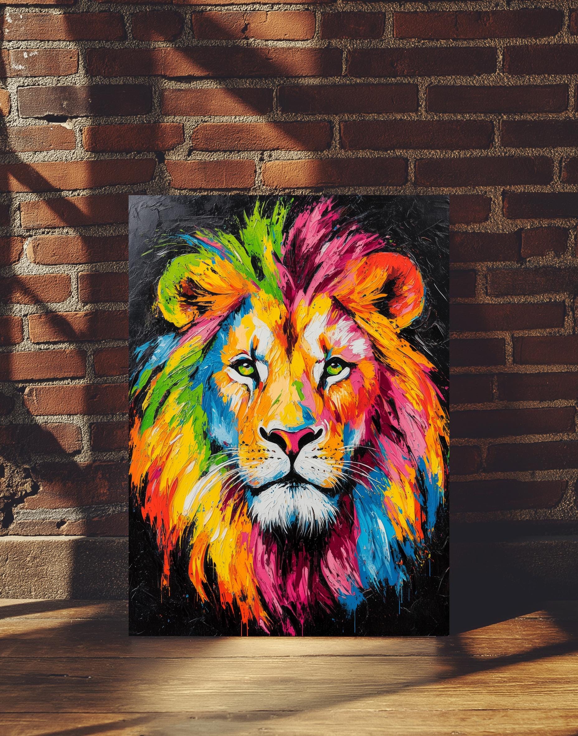 Colorful Lion Wall Art | Vibrant Abstract Lion Canvas | Modern Luxury ...