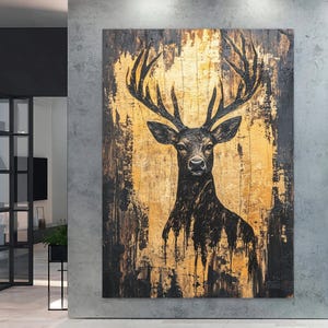 Deer Canvas Print: Rustic Woodland Animal Wall Art
