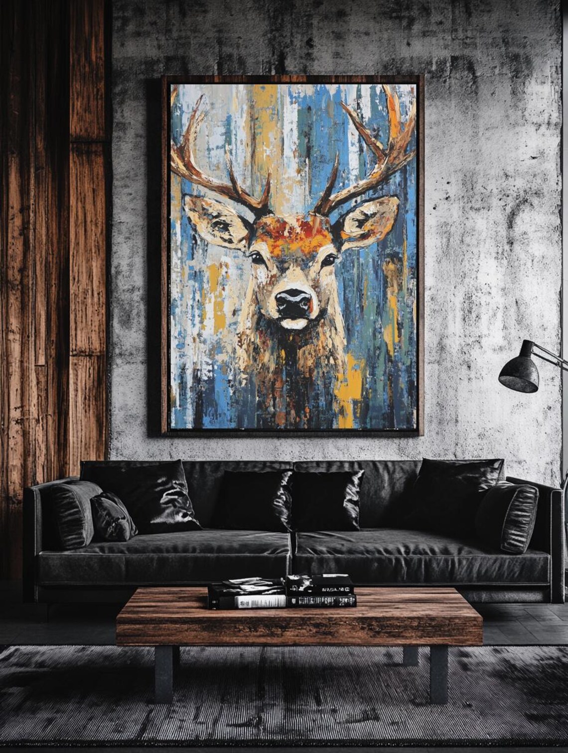 Deer Wall Art | Rustic Stag Canvas Print | Modern Wildlife Decor for ...