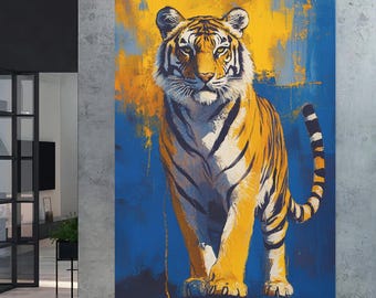 Tiger Canvas Print | Abstract Wildlife Wall Art, Original Painting