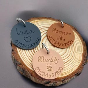 Custom Pet ID Tag - Personalized Dog & Cat Name Tag, Unique Engraved Pet Charm for Collars, Customization Available, Custom Keychain