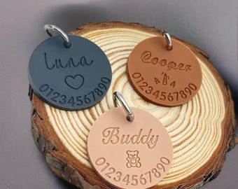 Custom Pet ID Tag - Personalized Dog & Cat Name Tag, Unique Engraved Pet Charm for Collars, Customization Available, Custom Keychain