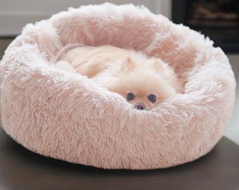 Bequemes Haustierbett • Donut Katzen-Hundebett • Flauschiges Haustierbett • Warmes Katzenbett - Kätzchenbett - Katzenhütte, weiches rundes Katzenbett, Katzenhöhle, Katzennest