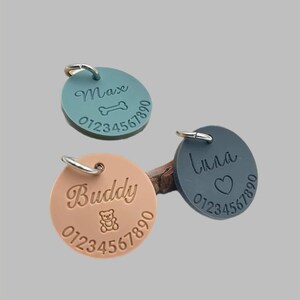 Personalized Dog & Cat Name Tag • Custom Pet ID Tag • Unique Engraved Pet Charm for Collars • Customization Available • Custom Keychain