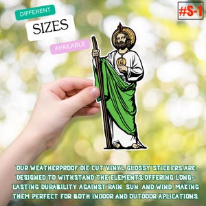 San Judas Stickers St. Judas Weather Resistant Car Stickers Calcomanias Custom Stickers St Jude Stickers Water bottles Phone stickers