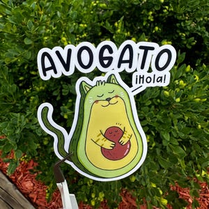 Avocado Cute Stickers For Laptops Tumblers Tool Box Special Gift Custom Vinyl Sticker  Avogato Sticker Weather Resistant lalocreatesstore