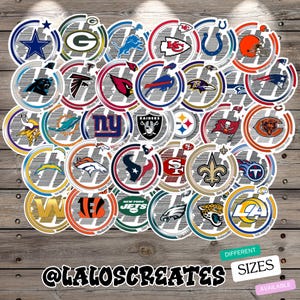 Football Stickers Set Of 32 Different Teams Weather Resistant Decals Fan Collector