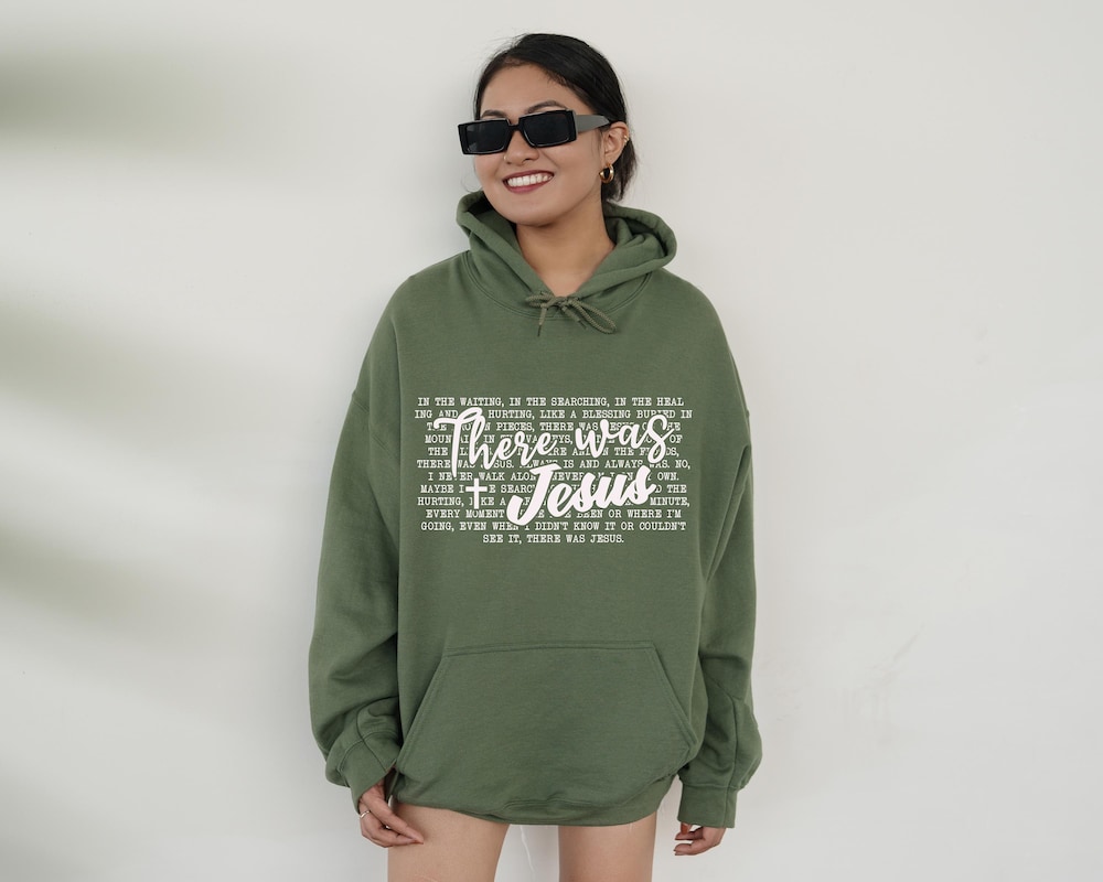 Snorider Design Christian Mom Hoodie, There Was Jesus Hoodie, Anytime, Anywhere Jesus Hoodie, Bible Verse Hoodie, Faith Over Hoodie, Religious Hoodie