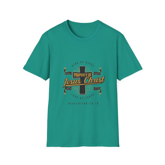 Property of Jesus Christ Unisex Softstyle T-Shirt, Religious Tee, Christian Apparel, Faith-Based Gift, Bible Verse Shirt