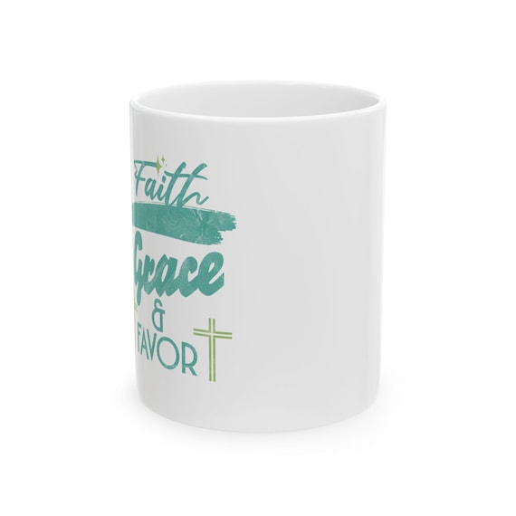 Inspirational Faith Ceramic Mug, Motivational Coffee Cup, Gift for Christian Friends, 11oz/15oz, Perfect for Birthdays, Holidays