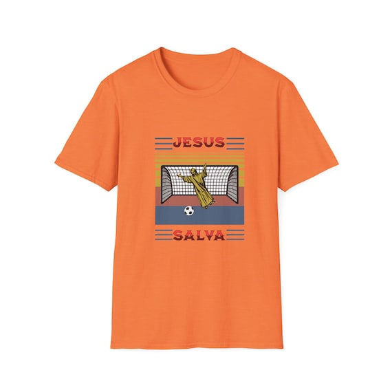 Jesus Salva Soccer Unisex Softstyle T-Shirt, Sport Shirt, Gift for Soccer Fans, Casual Tee, Birthday Present, Religious Apparel