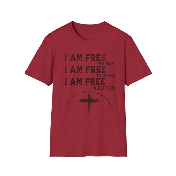 Inspirational Unisex T-Shirt: "I AM FREE" Graphic Tee, Motivational Gift, Spiritual Apparel, Freedom Shirt, Dance Shirt