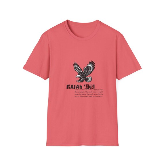 Inspirational Eagle Bible Verse T-Shirt, Motivational Unisex Tee, Faith-Based Apparel, Christian Gift, Casual Wear, Scripture Shirt