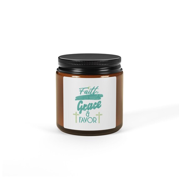 Faith Grace Favor Scented Soy Candle, Spiritual Gift, Relaxing Home Decor, Womens Gifts, Cozy Atmosphere, Hand-Poured Wax