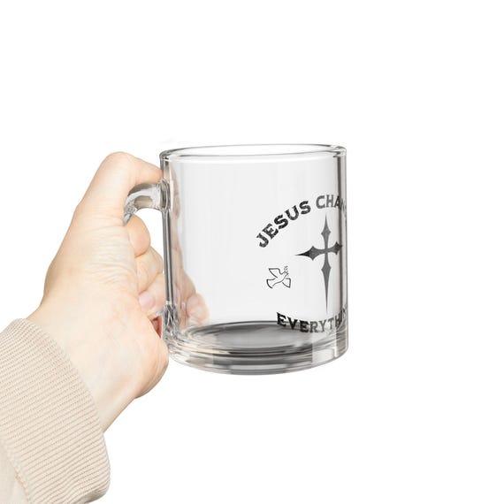 Inspirational Glass Mug, 10oz - Perfect for Christian Gifts, Daily Motivation, Faith-Based Decor, Coffee Lover's Companion