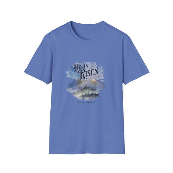 He is Risen Unisex Softstyle T-Shirt, Easter Tee, Christian Apparel, Faith-Based Gift, Religious T-Shirt